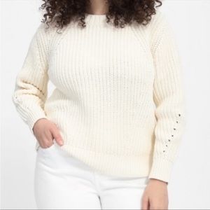 Everlane The Texture Cotton Cable Knit Crewneck Sweater